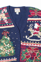 Blue Ugly Christmas Cardigan 52816