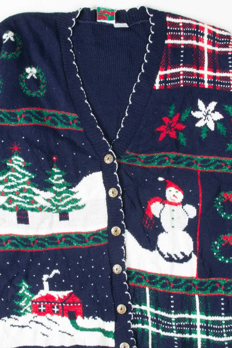 Blue Ugly Christmas Cardigan 53892