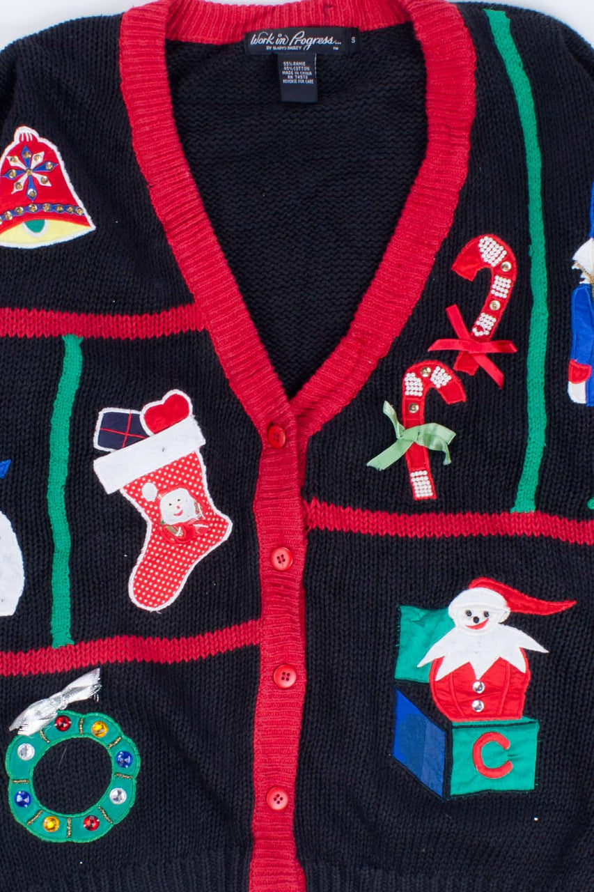 Black Ugly Christmas Cardigan 55156