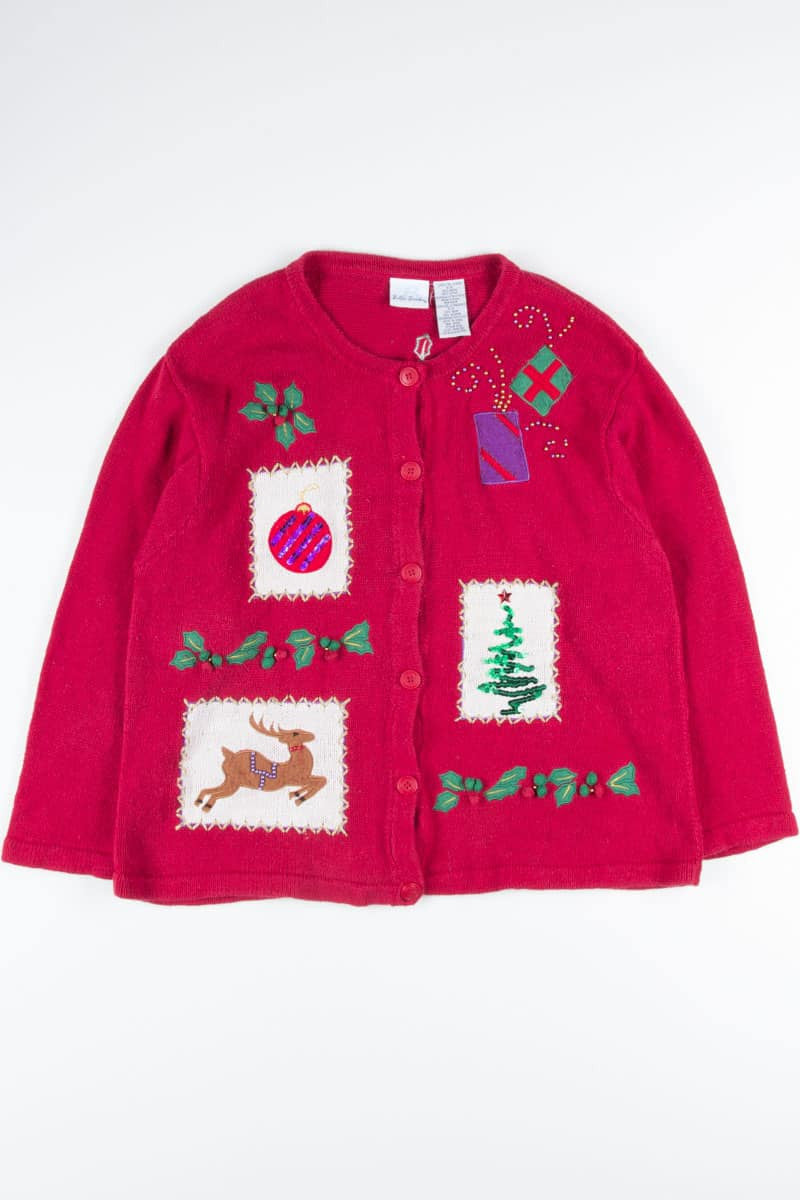 Red Ugly Christmas Cardigan 52016