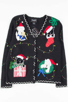 Black Ugly Christmas Cardigan 53286