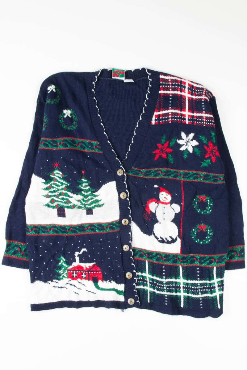 Blue Ugly Christmas Cardigan 53892