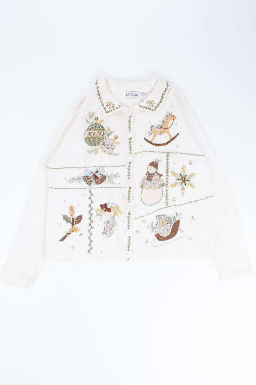 White Ugly Christmas Cardigan 54398
