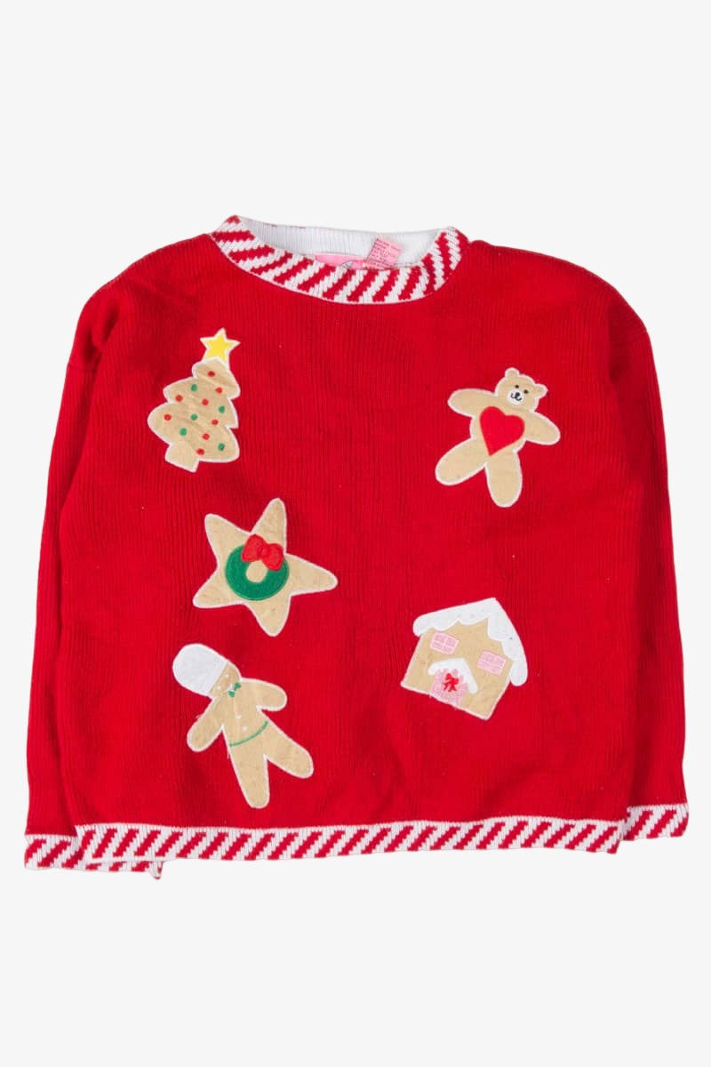 Red Gingerbread Cookies Christmas Pullover 55265