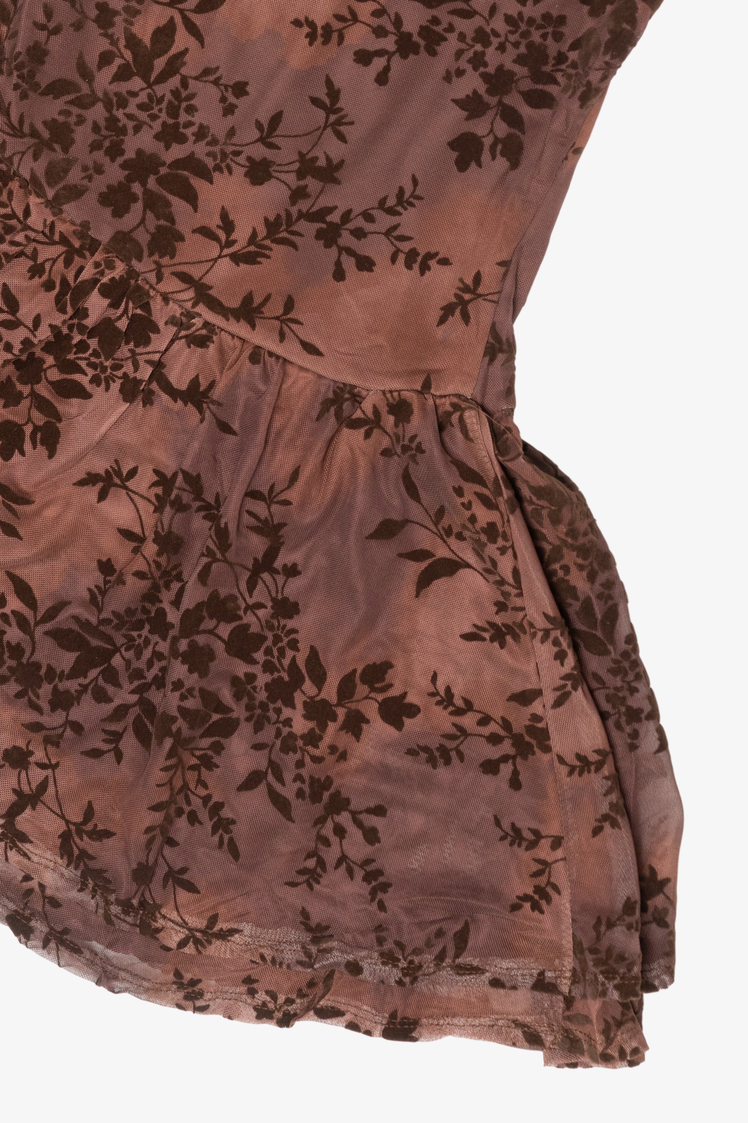 Halter Cowl Mesh Mini Dress