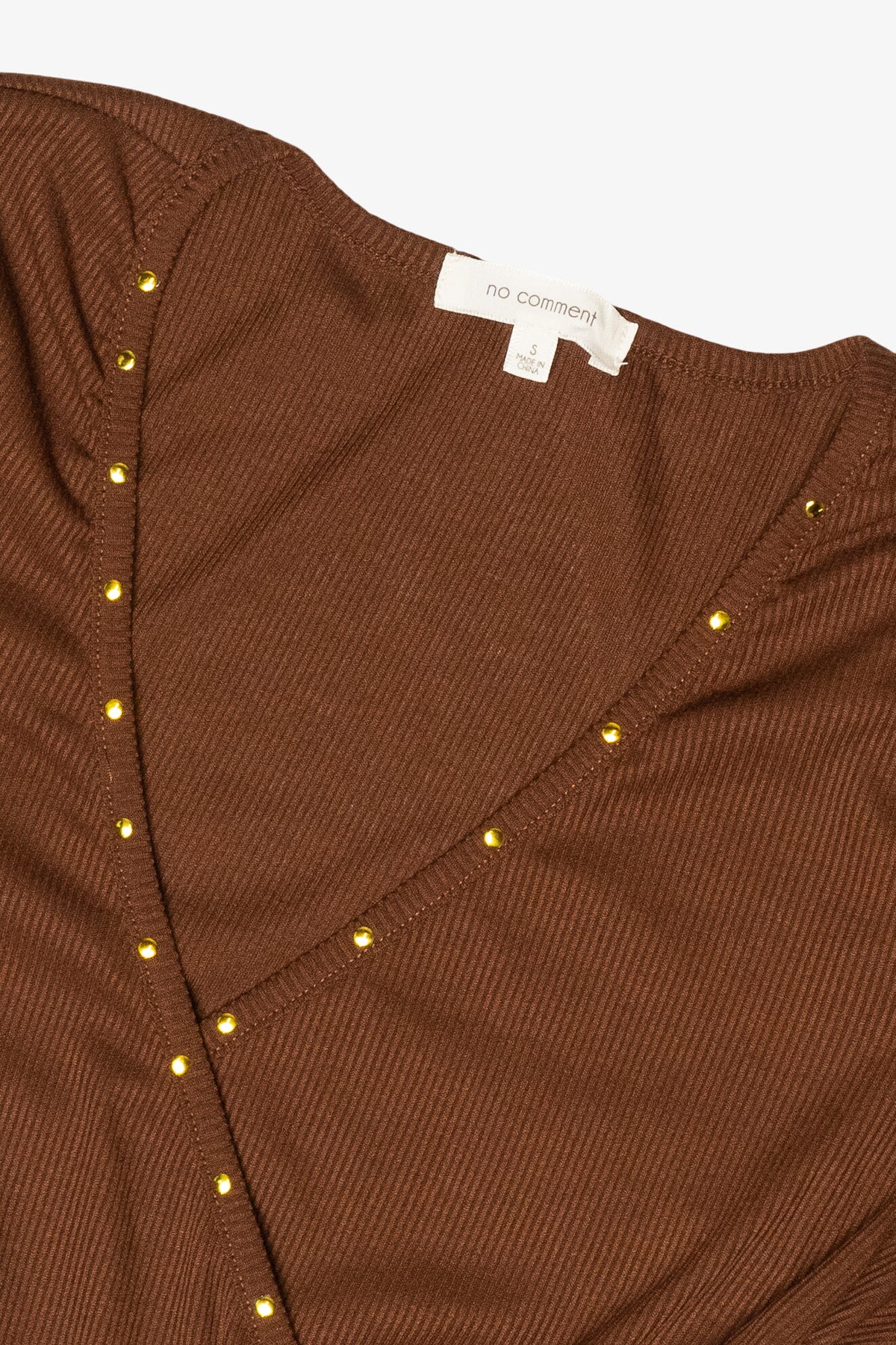 Long Sleeve Studded Wrap Top