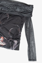 Mesh Over the Shoulder Pattern Top