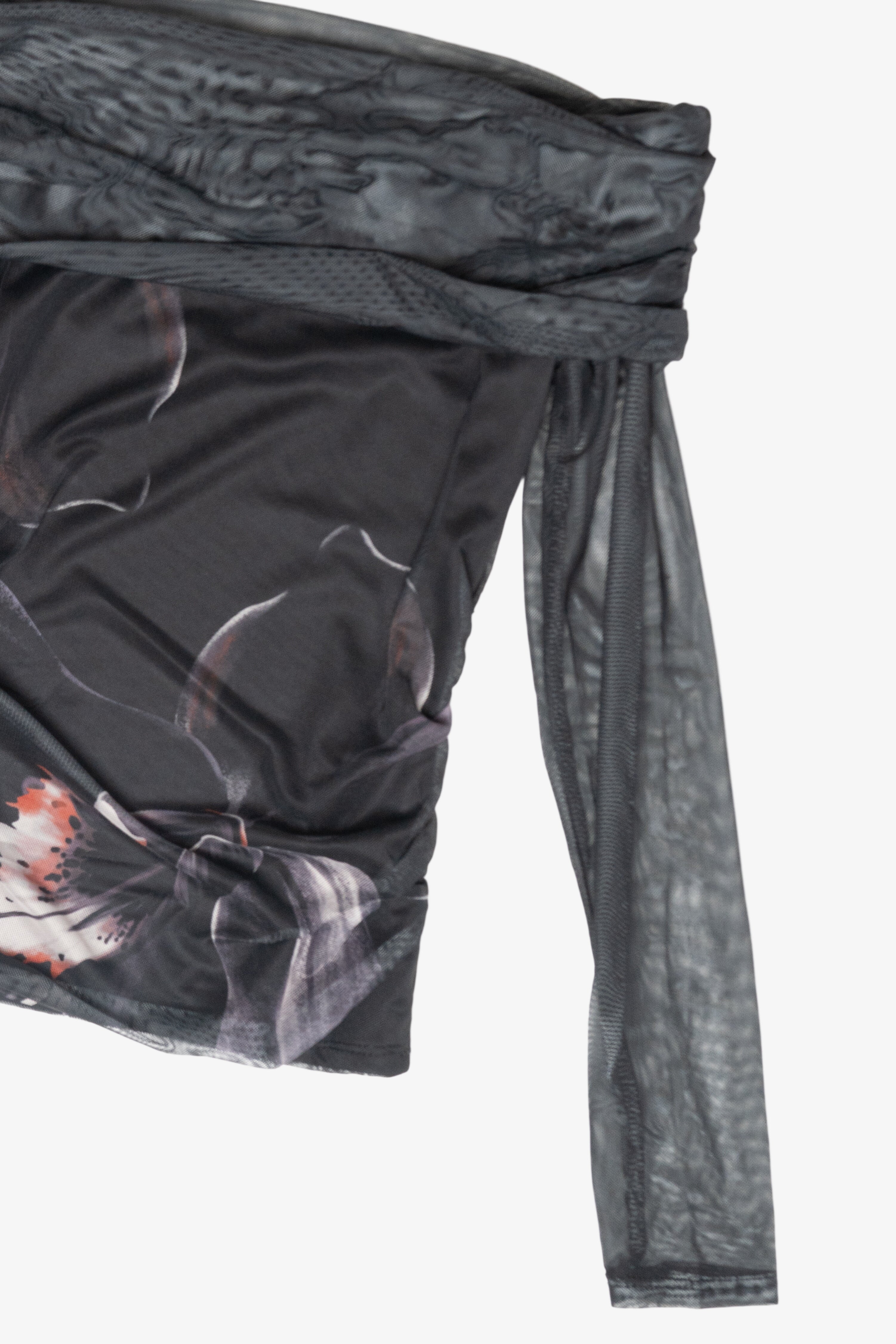 Mesh Over the Shoulder Pattern Top