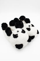 Fuzzy Panda Bear Slippers