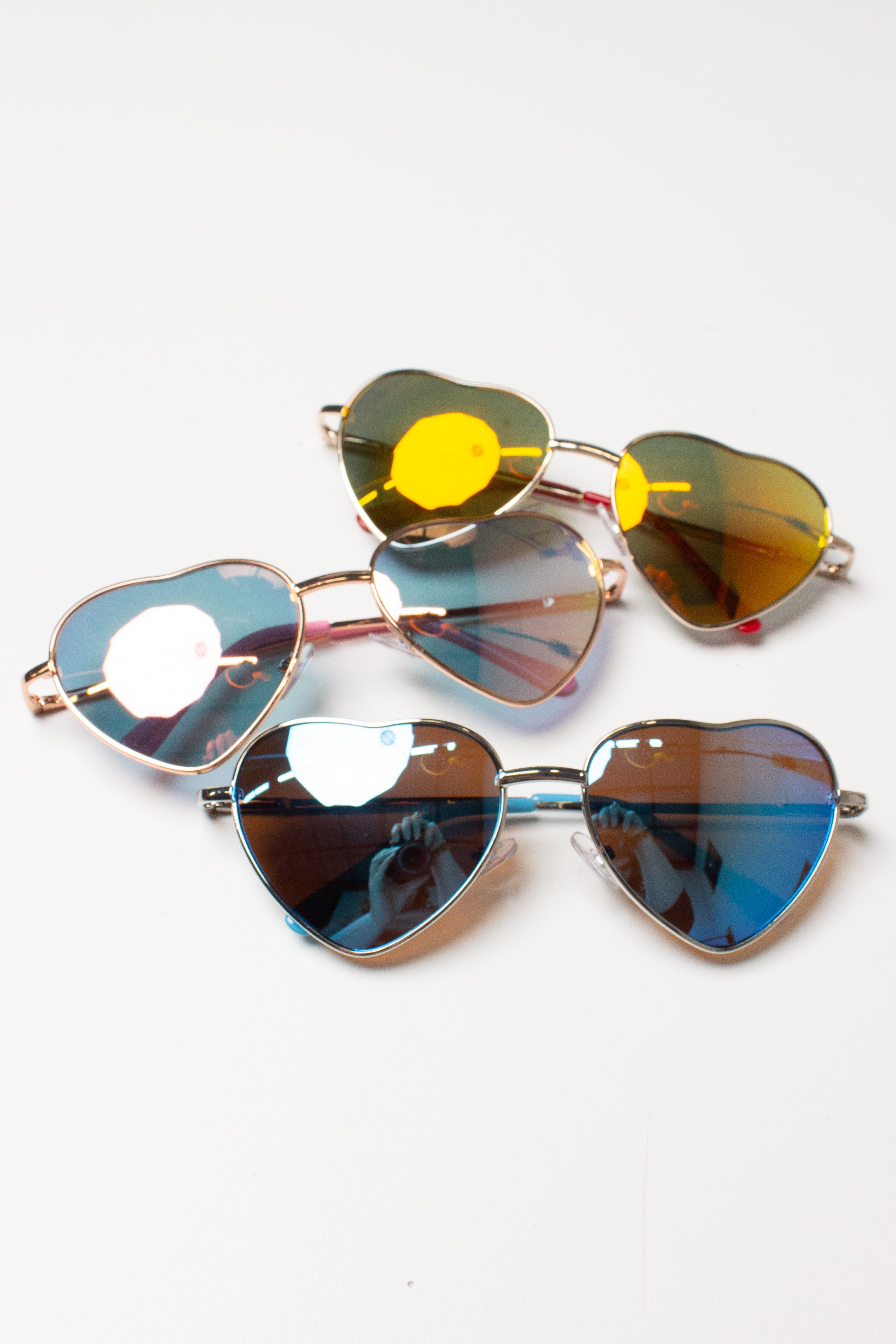Metal Heart Pastel Sunglasses