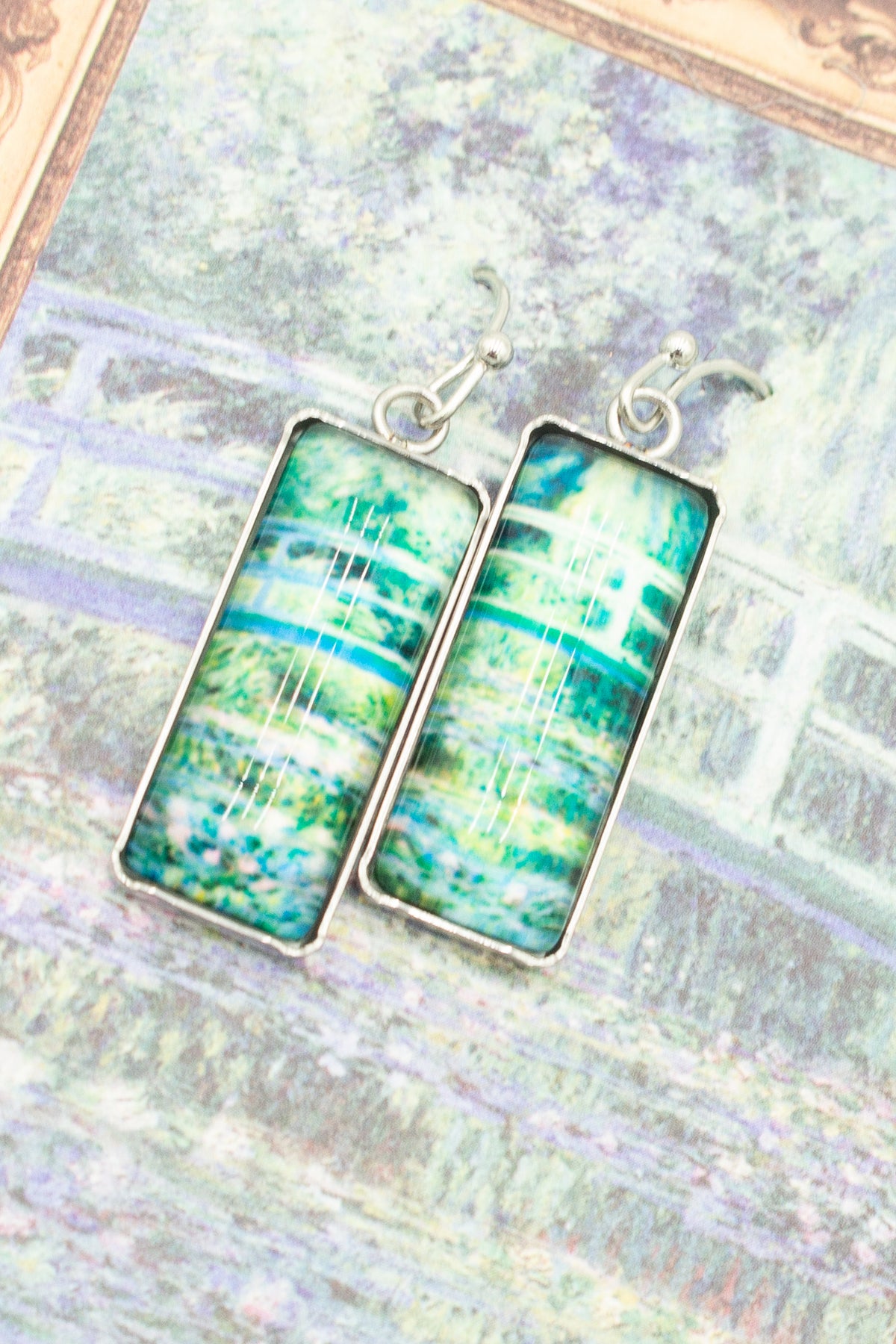 Waterlilies and Japanese Bridge Monet Earrings