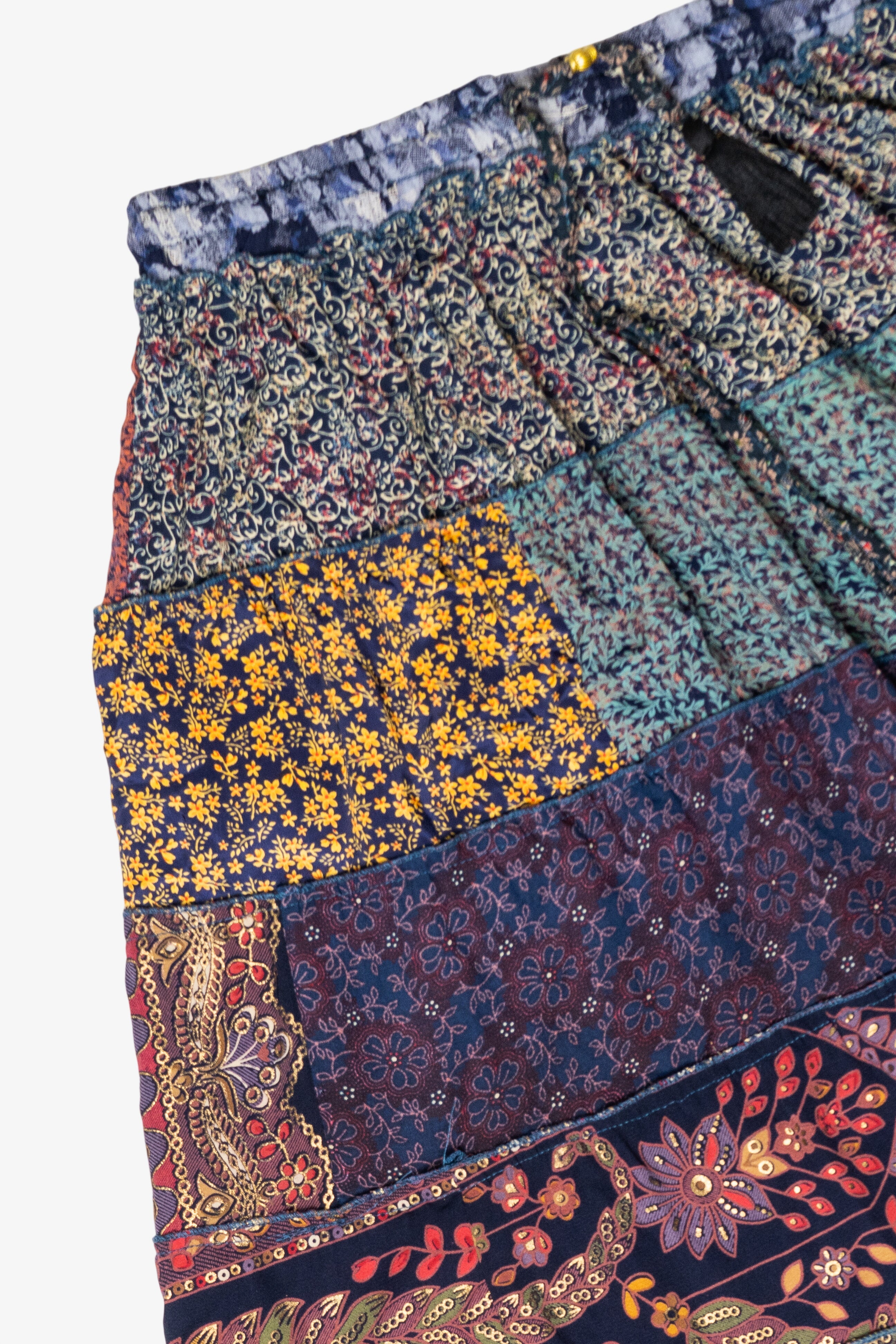 Scarf Prints Tiered Maxi Skirt
