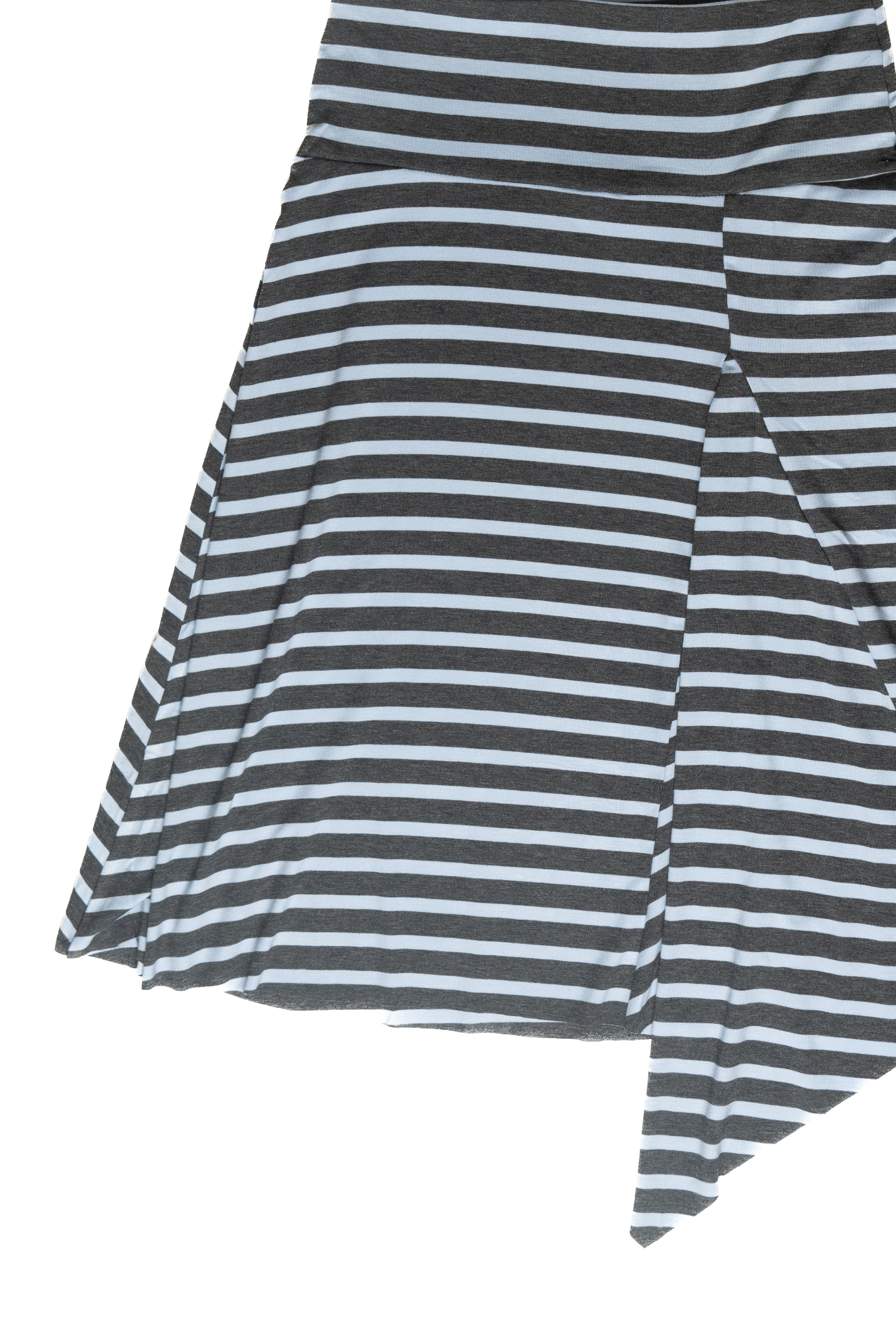 Asymmetrical Stripe Midi Skirt