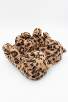 Fuzzy Leopard Bear Slippers