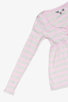 Striped Long Sleeve Babydoll Henley