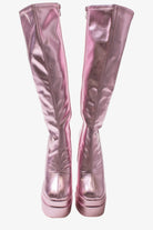 Metallic Pink Chunky GoGo Boots