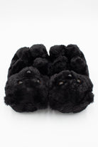 Fuzzy Black Bear Slippers