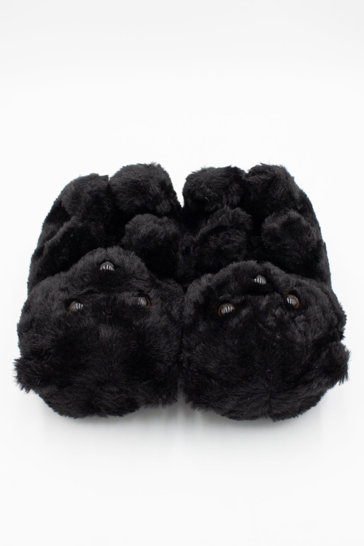 Fuzzy Black Bear Slippers