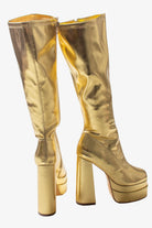 Metallic Gold Chunky GoGo Boots
