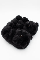 Fuzzy Black Bear Slippers