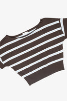 Stripe Ballet Neck Dolman Sleeve