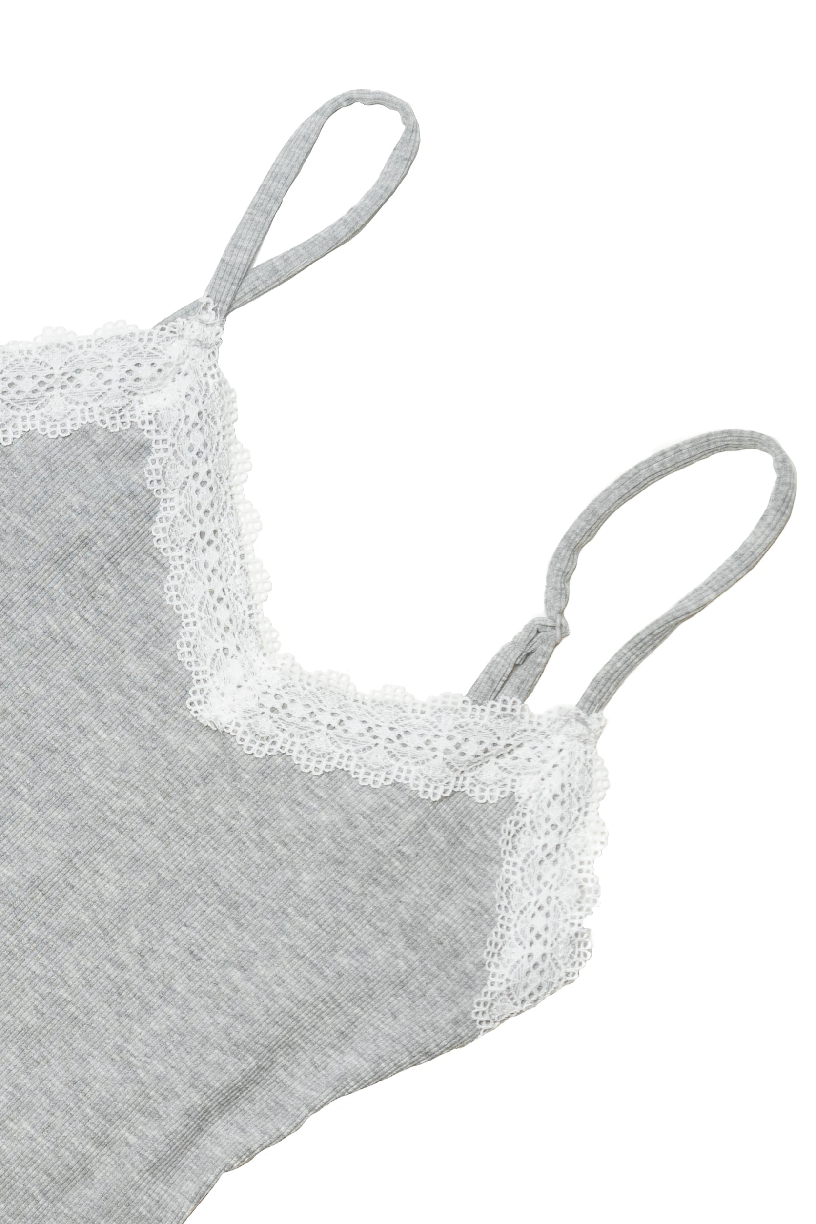 Ribbed Lace Trim Cami