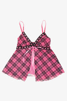 Plaid Flyaway Babydoll Cami