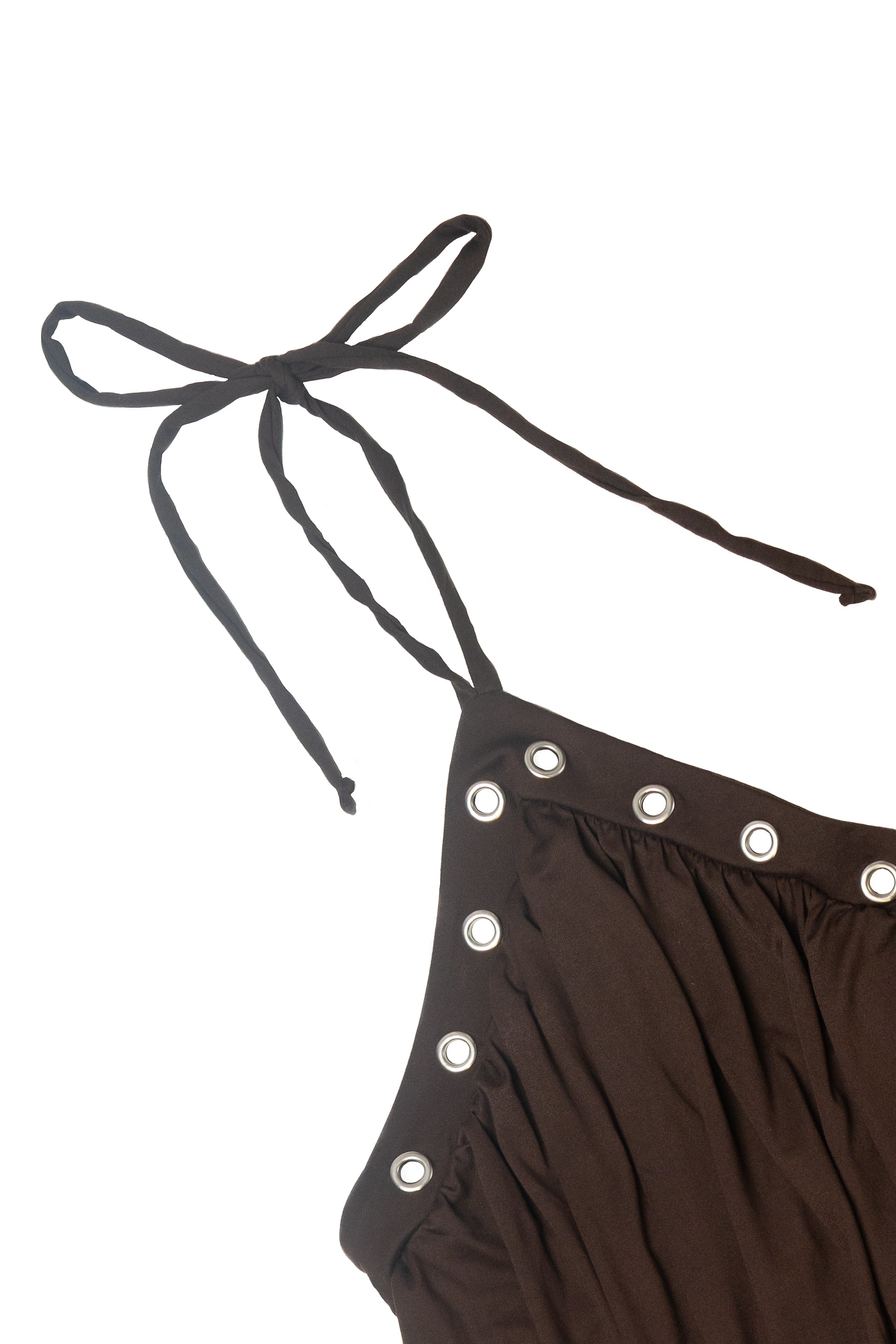 Eyelet Halter Handkerchief Mini