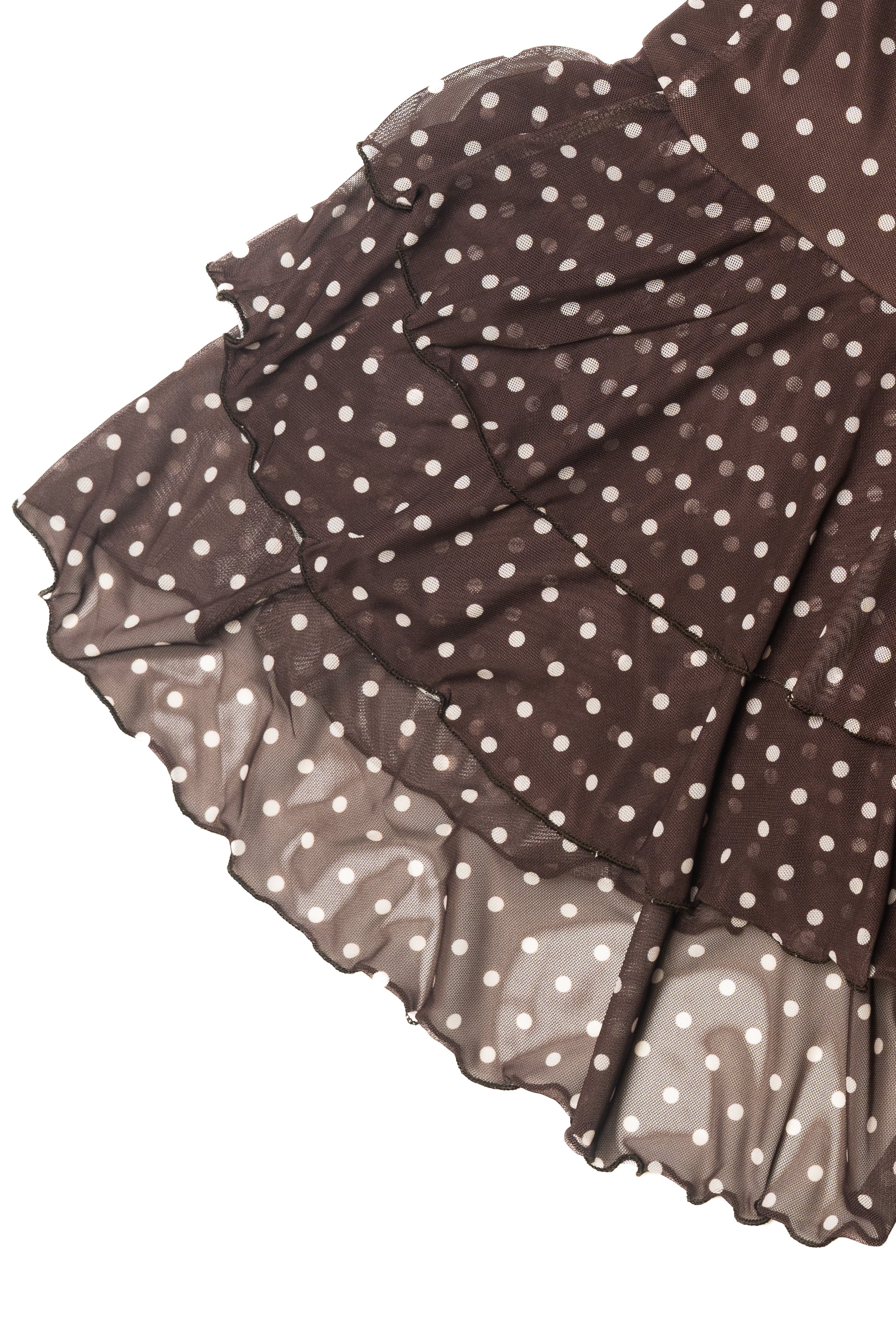 Brown Dot Halter Dress With Shorts