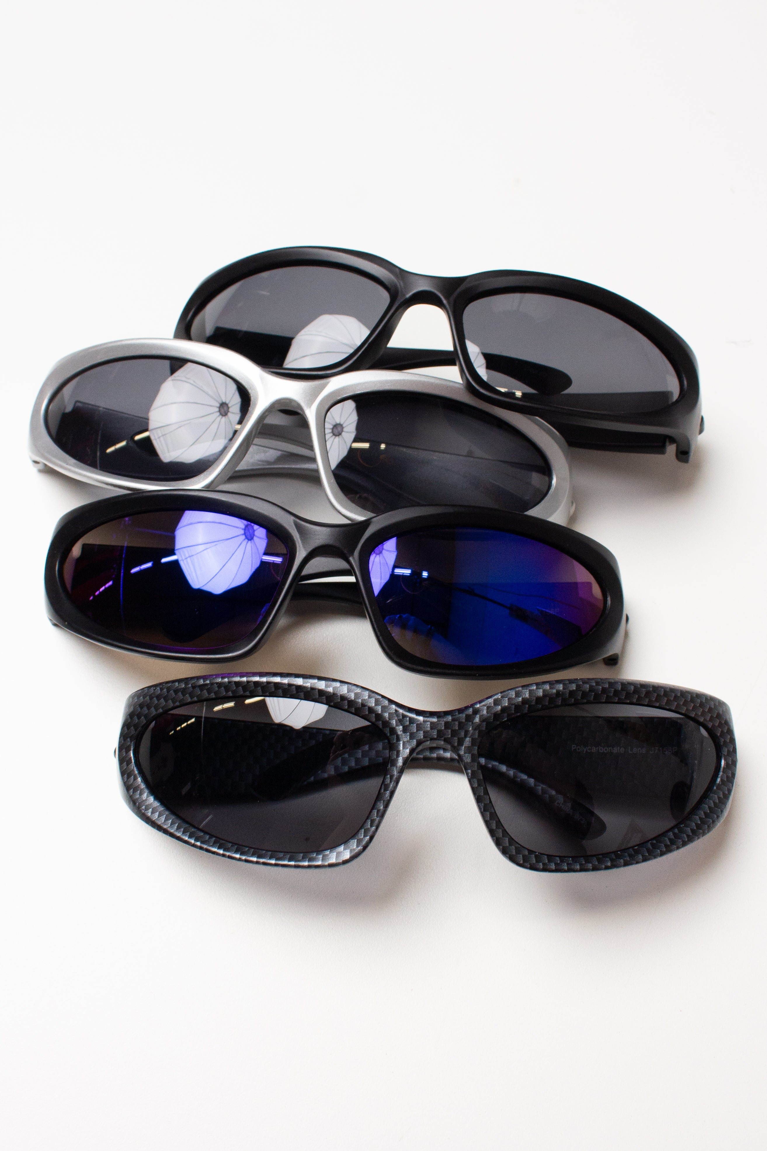 Y2K Metallic Wraparound Sunglasses