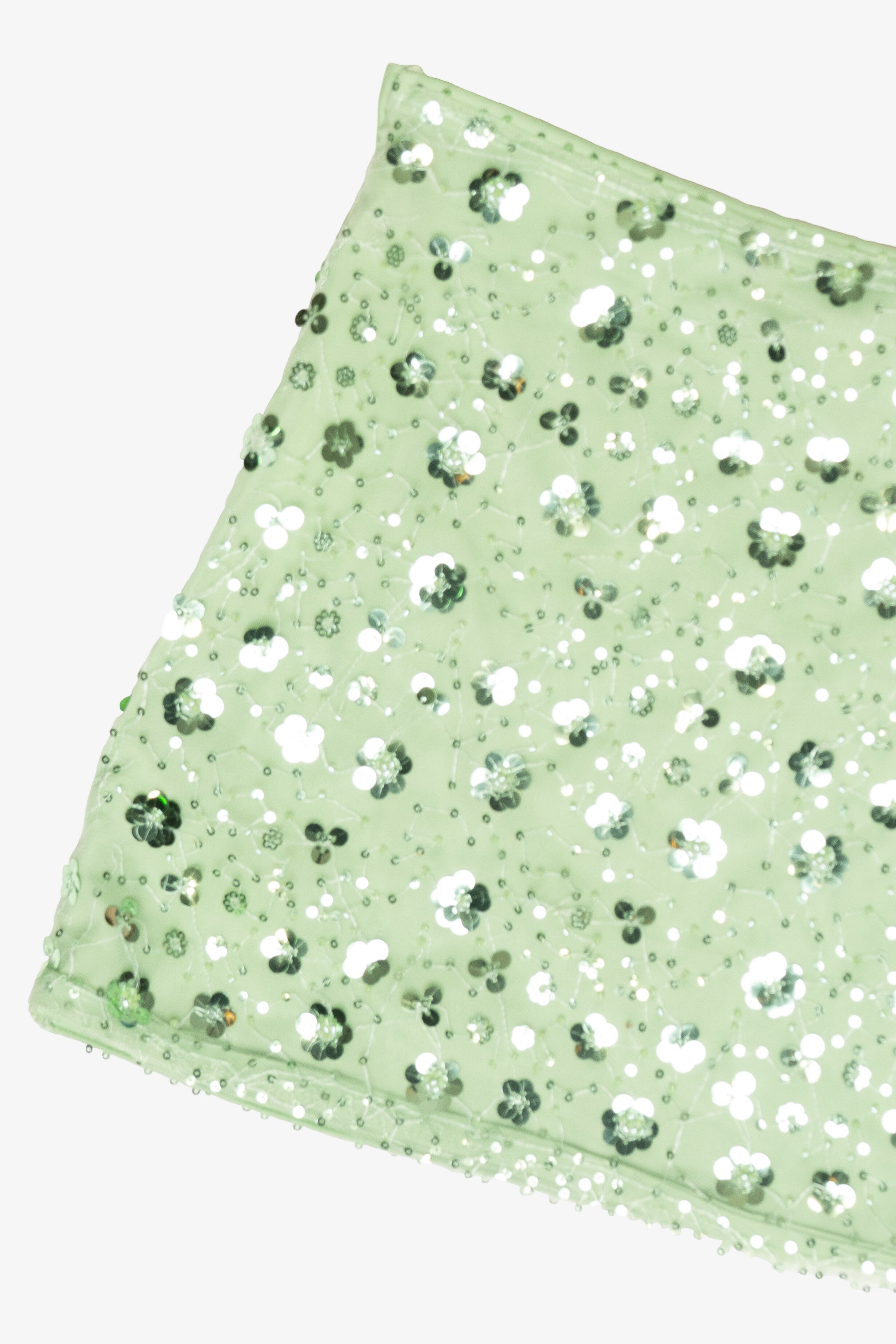 Floral Sequin Mini Skirt