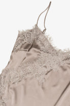 Asymmetrical Satin Lace Trim Cami 
