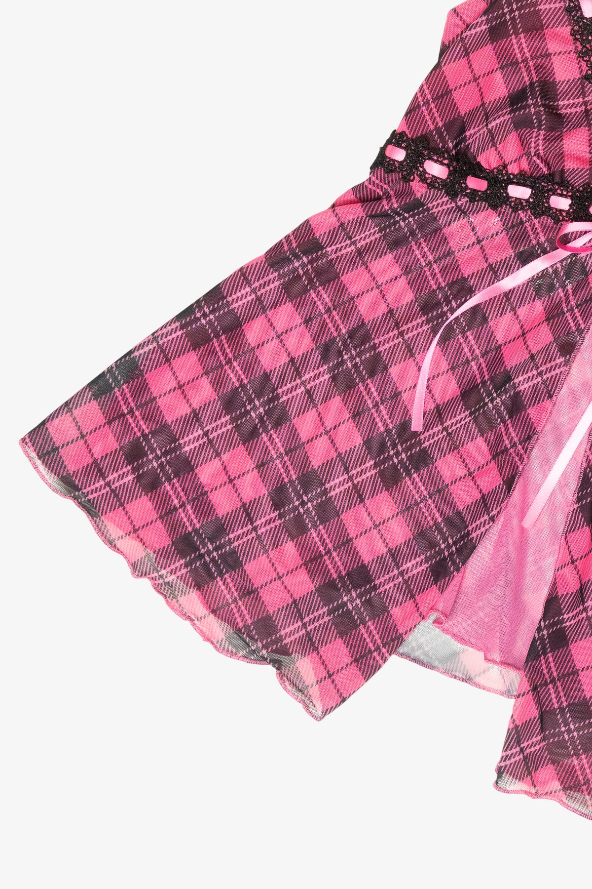 Plaid Flyaway Babydoll Cami