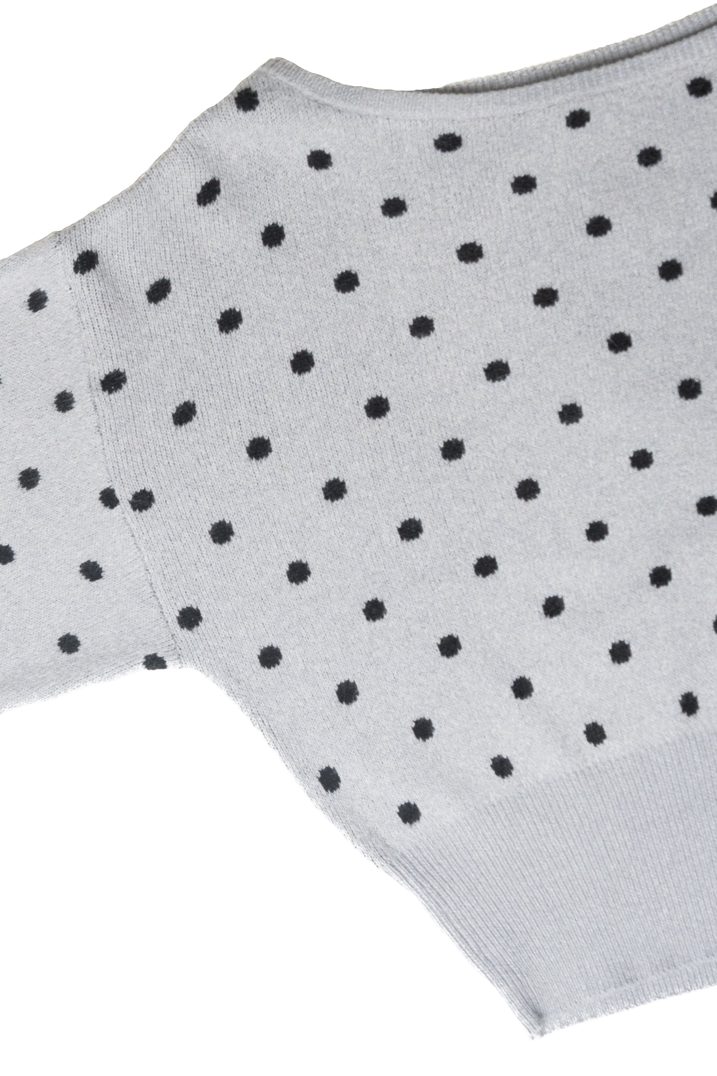Polka Dot Banded Bottom Sweater