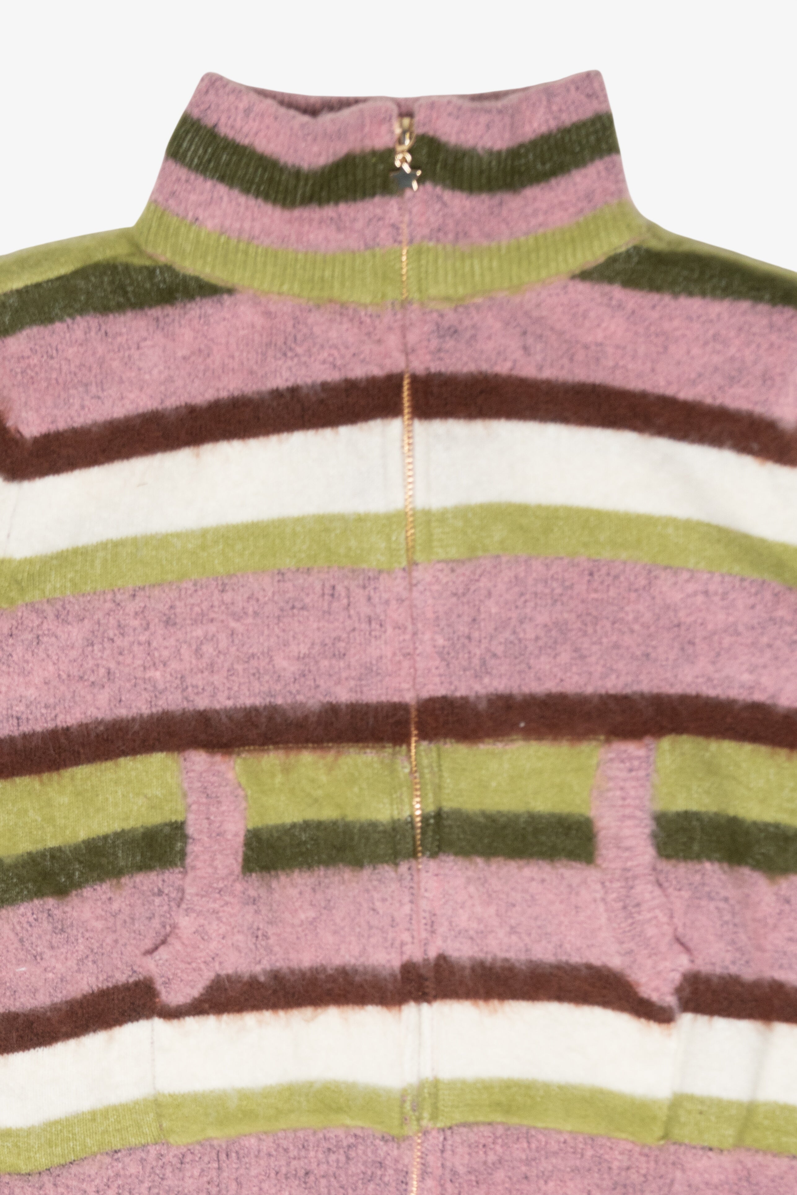 Striped Star Zip Sweater