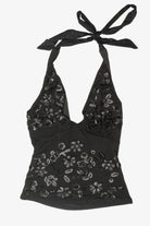 Beaded Mesh Halter Tank
