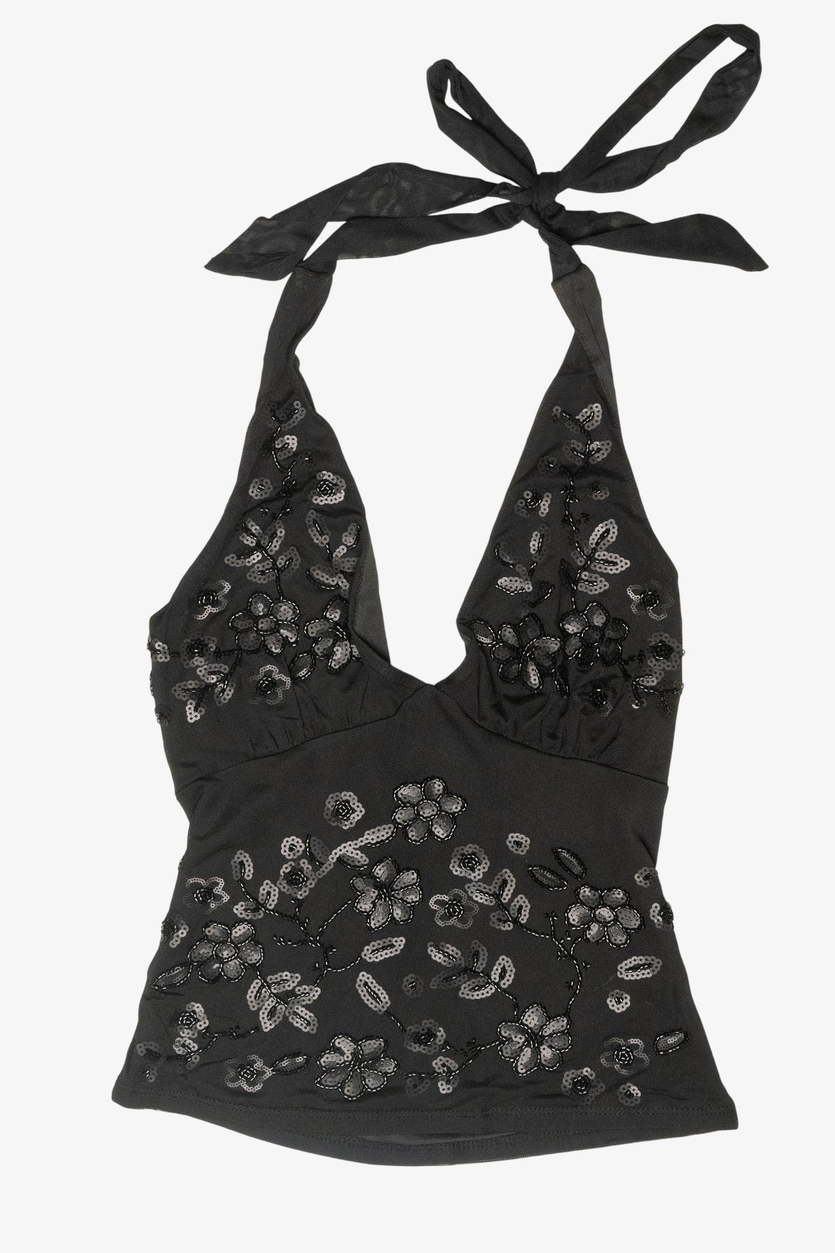 Beaded Mesh Halter Tank