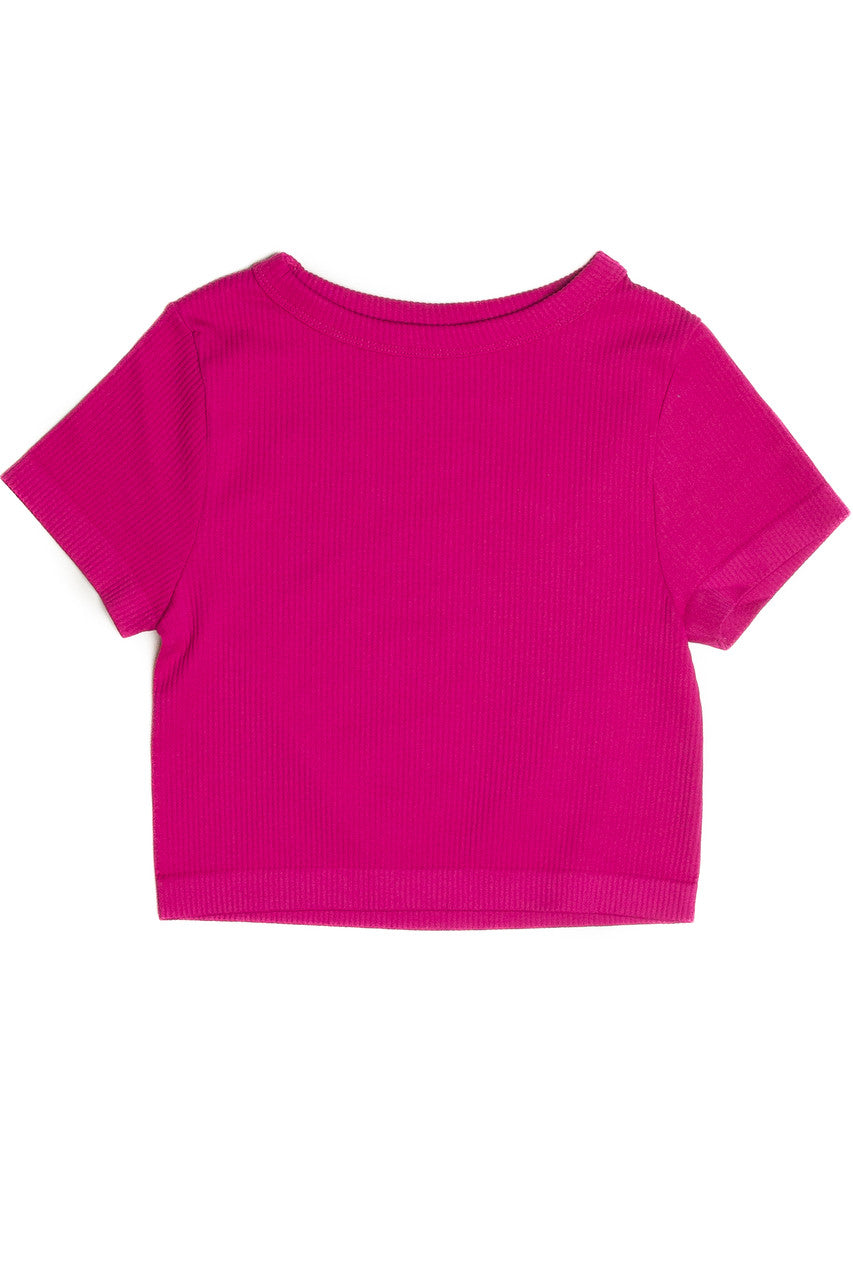 Fuchsia Seamless Crop Shirt