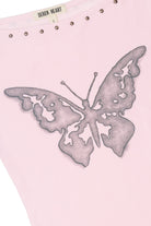 Butterfly Studded Boat Neck Tee