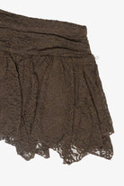 Asymmetrical Hem Lace Mini Skort