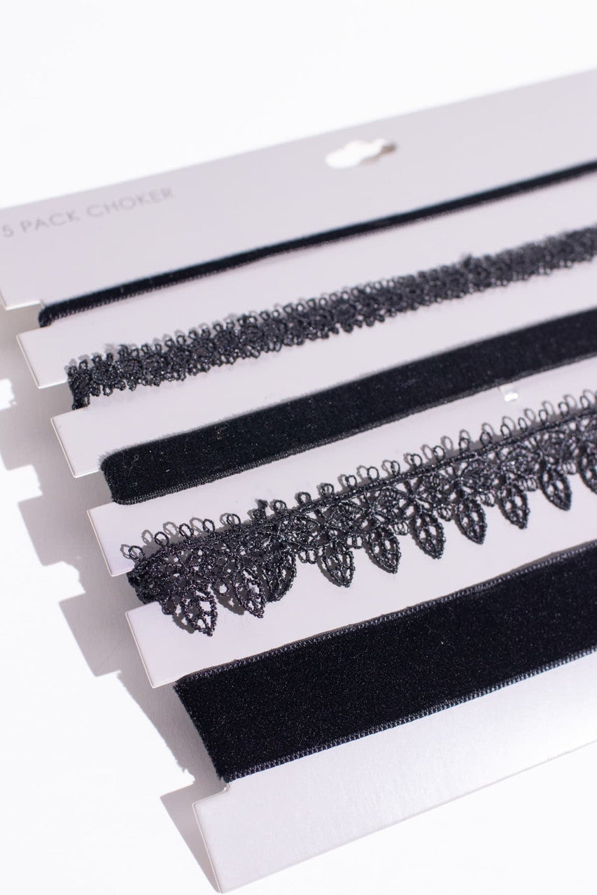 Black Velvet Choker Set
