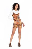 Velvet Patchwork Mini Dress