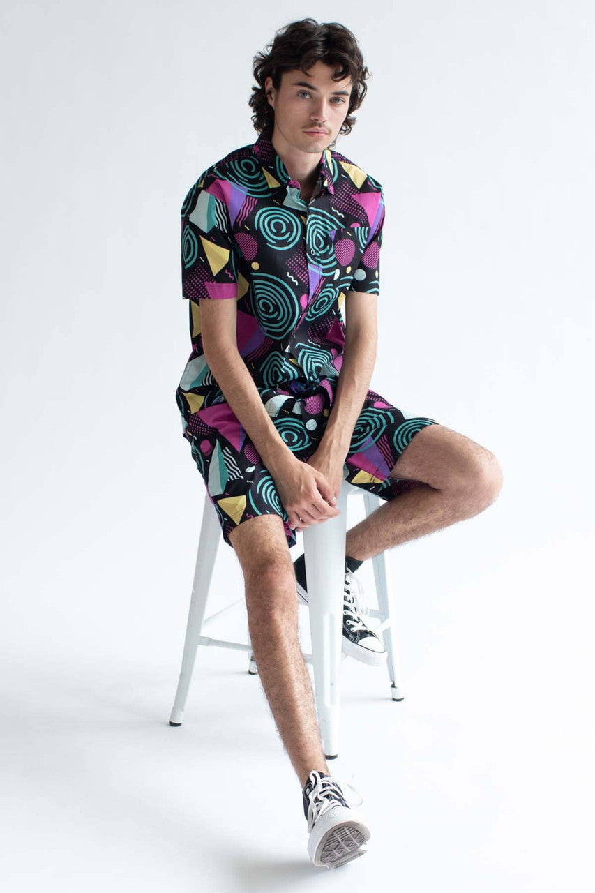 Vertigo Swirls Woven Button Up Shirt