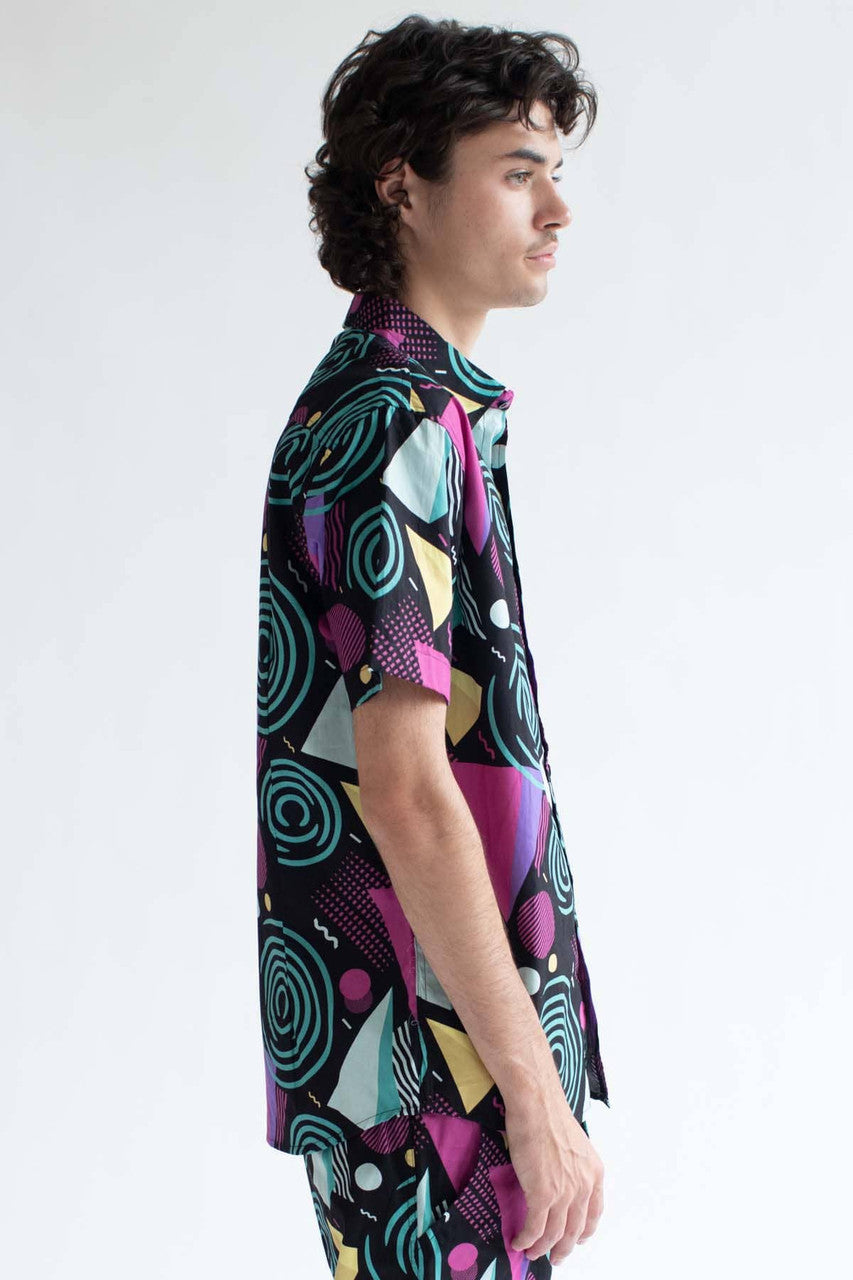 Vertigo Swirls Woven Button Up Shirt