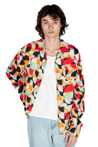 Vibrant Mod Long Sleeve Button Up Shirt