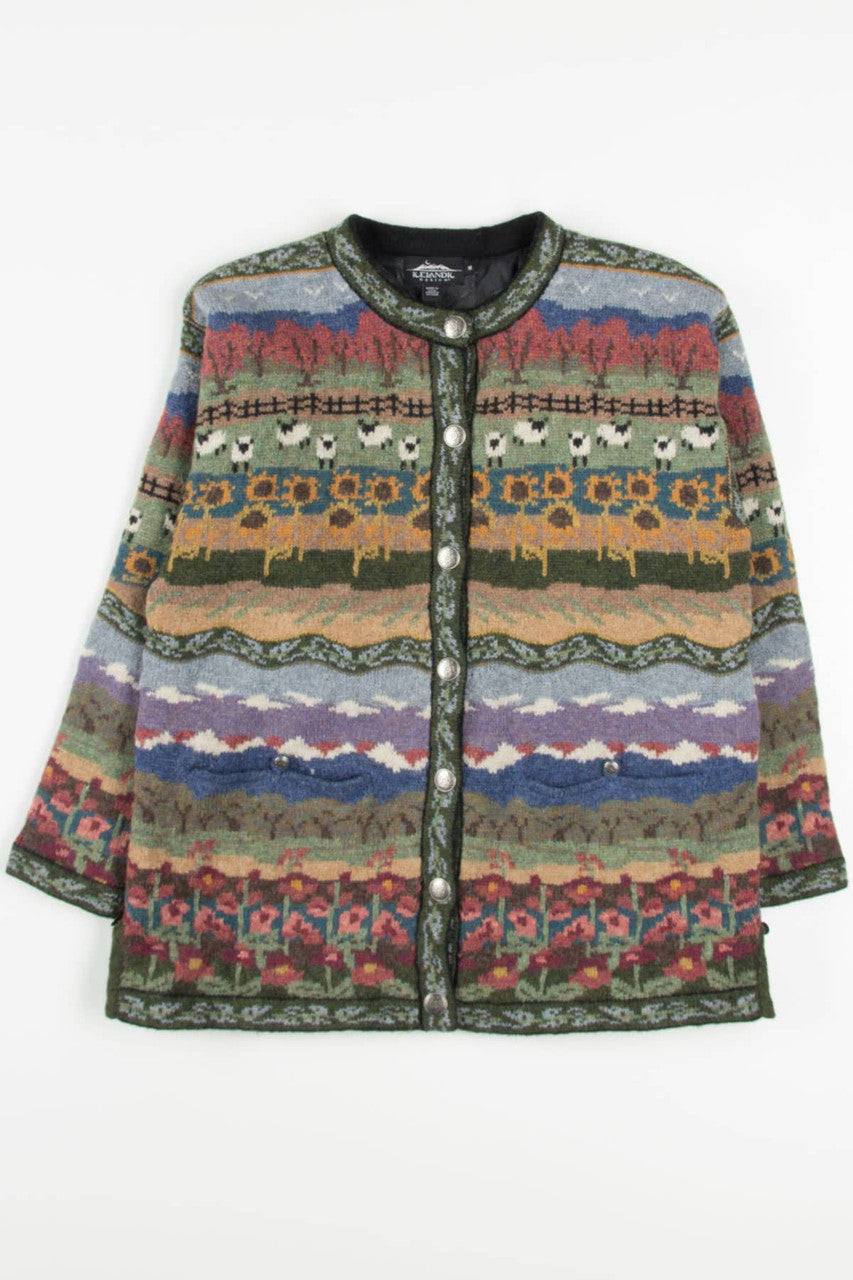 Sheep Fields 80s Cardigan 3404