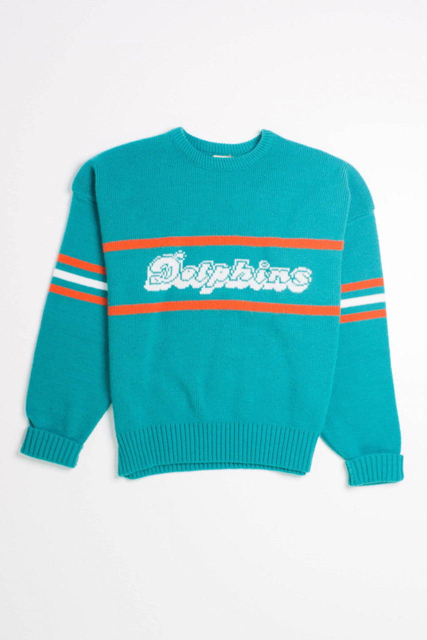 '80s Miami Dolphins Crewneck Knit Sweater