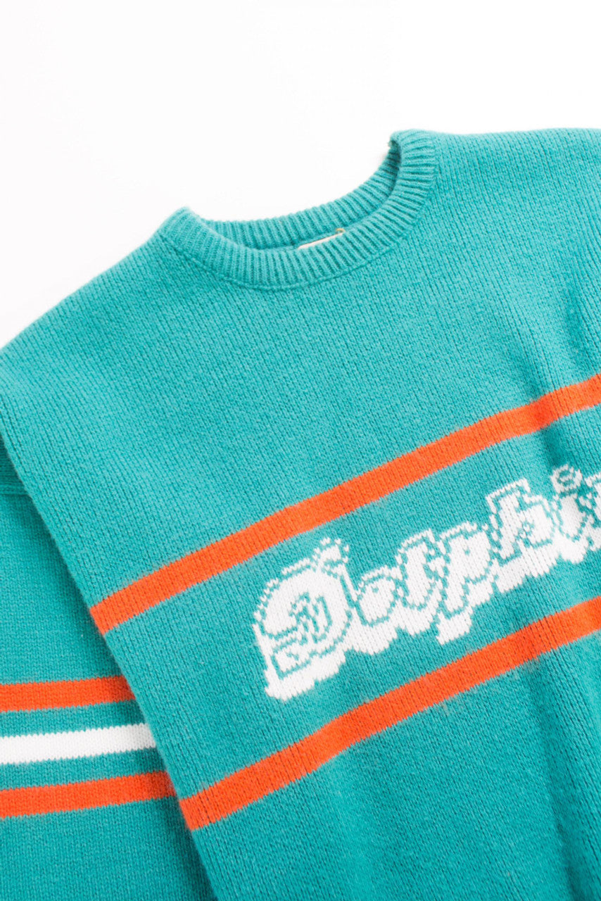 '80s Miami Dolphins Crewneck Knit Sweater