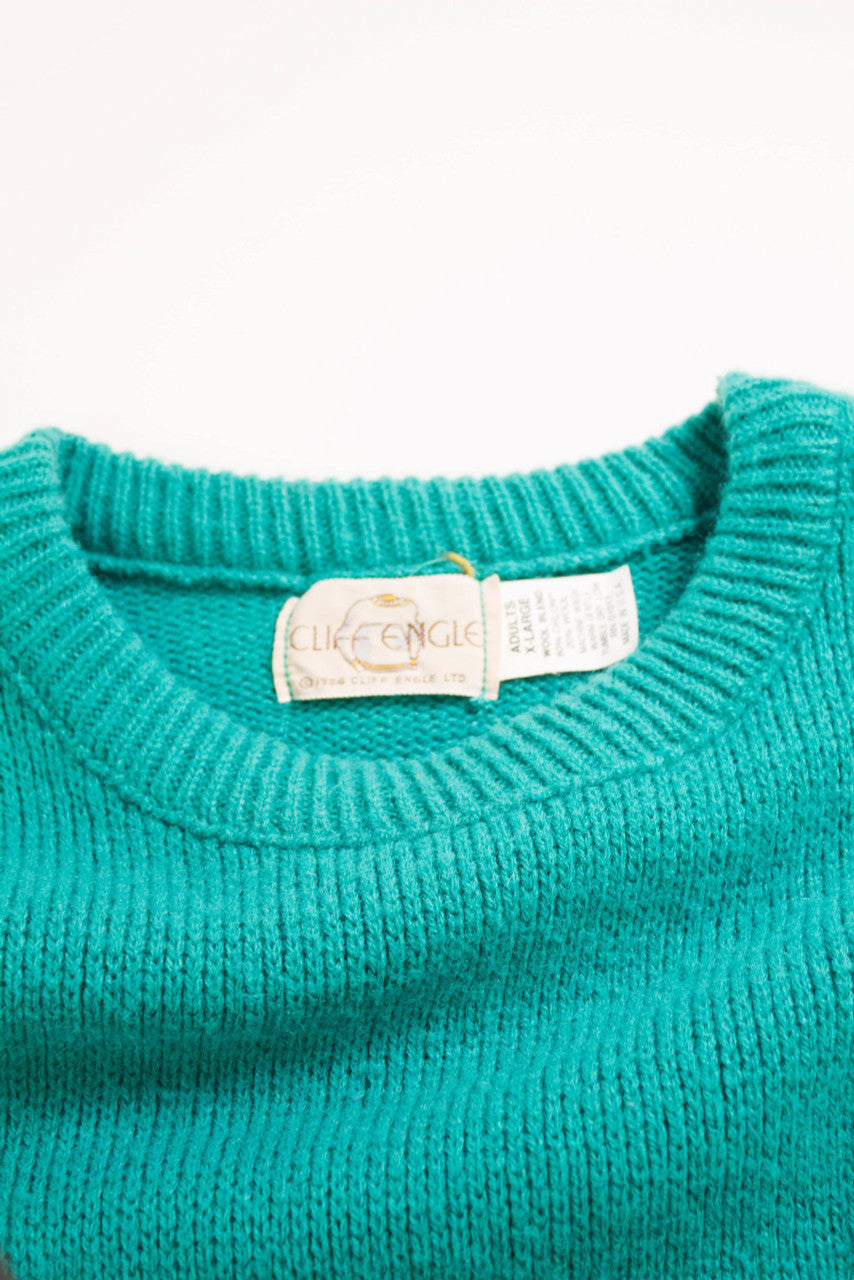 '80s Miami Dolphins Crewneck Knit Sweater