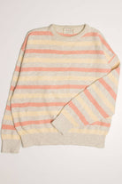 Vintage 80s Peach Striped Sweater 3511